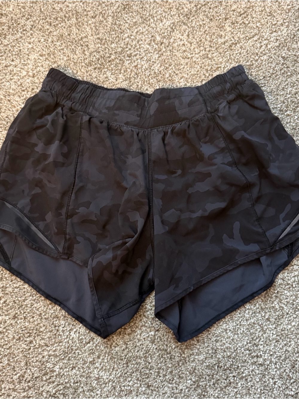 lululemon athletica Black Camo Athletic Shorts 4” inseam